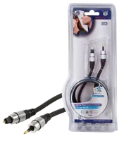 Câble Audio Optique Toslink D2 Diffusion avec Adaptateur Jack 3,5mm - 1,5m Noir