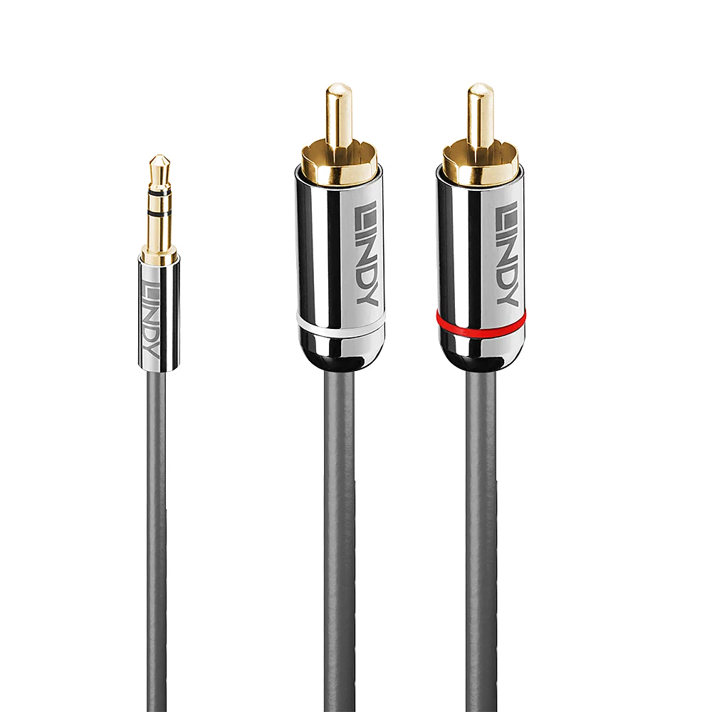 Lindy Câble Audio Jack 3.5mm vers RCA, Cromo Line, 10m