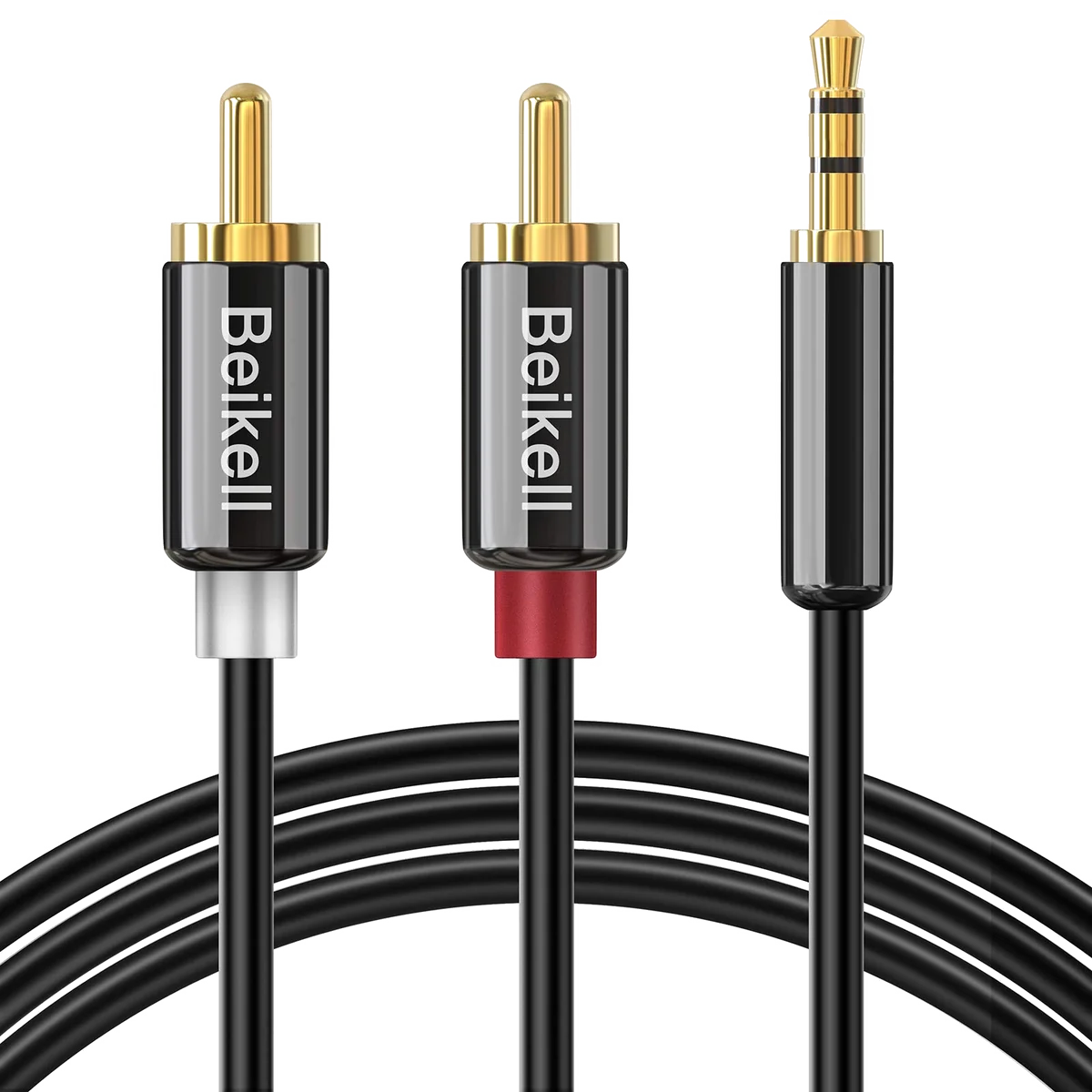 Câble Audio Jack 3.5mm vers 2x RCA Mâle - 1.2m Noir