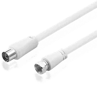 Câble Antenne TV Coaxial F vers RJ45 Mâle/Mâle 2m Blanc