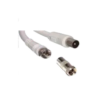 Câble Antenne TV Coaxial F vers RJ45 Mâle/Mâle 2m Blanc - 3