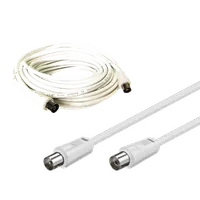 Câble Antenne TV Coaxial F vers RJ45 Mâle/Mâle 2m Blanc - 4