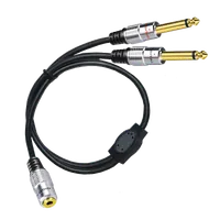 Câble Audio Stéréo Jack 3.5mm Mâle vers 2x Jack 6.35mm Mâle - 2m - 2