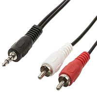 Câble Adaptateur Audio Jack 3.5mm Mâle vers 2x RCA Mâle 1.5m Noir