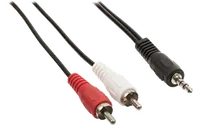 Câble Adaptateur Audio Jack 3.5mm Mâle vers 2x RCA Mâle 1.5m Noir - 3