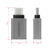 Axagon RUCM-AFA - Adaptateur USB-C Mâle vers USB-A Femelle 10 Gbit/s Métallique - 9