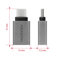 Axagon RUCM-AFA - Adaptateur USB-C Mâle vers USB-A Femelle 10 Gbit/s Métallique - 10