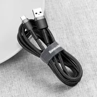 Câble Baseus Cafule USB-A vers USB-C 3A Nylon Tressé 1m Noir/Gris