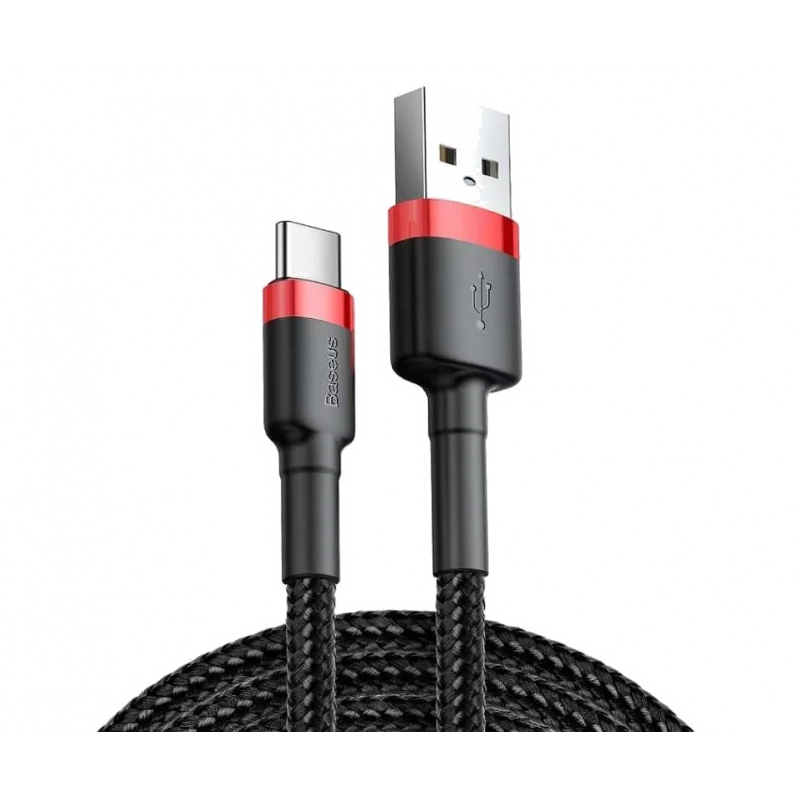 Câble USB Baseus Cafule Type-A vers Type-C 1m - Noir/Rouge