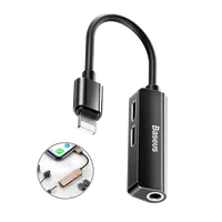 Adaptateur Audio Baseus L52 Lightning vers 2x Lightning + Jack 3.5mm Noir - 1