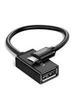 Câble Adaptateur OTG USB Femelle vers Micro USB Mâle 15 cm Noir - 3