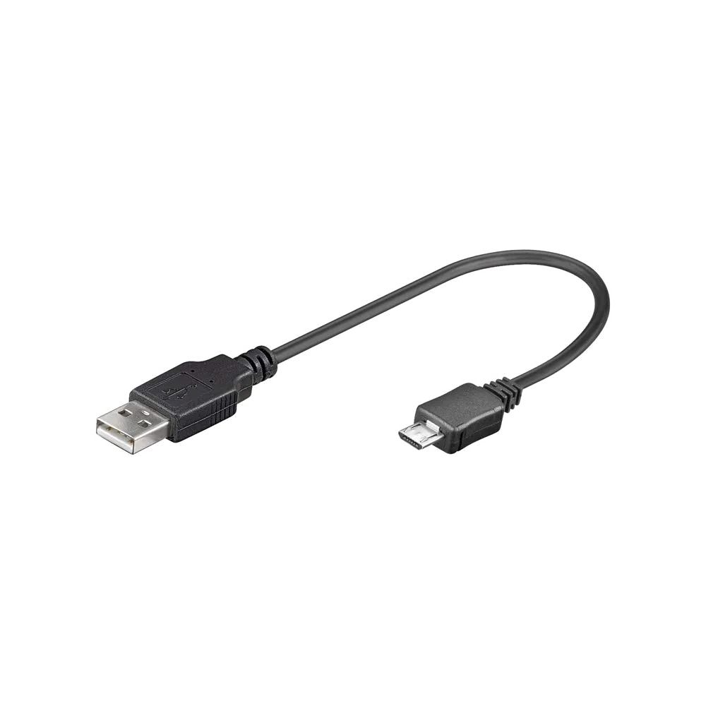 Câble USB 2.0 Spirale Mâle/Mâle 1m Noir