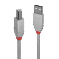 Lindy Câble USB 2.0 type A vers B, Anthra Line, Gris, 3m