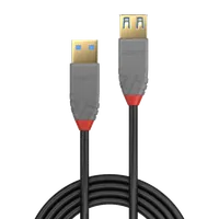 Lindy Rallonge USB 3.2 type A, 5Gbit/s, Anthra Line, 1m - 2