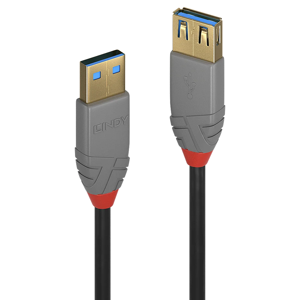 Lindy Rallonge USB 3.2 type A, 5Gbit/s, Anthra Line, 2m