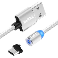 Câble USB 2.0 Type A vers Type C LED Tressé 1m - Bleu