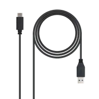 Nanocable USB 3.1, 1m câble USB USB 3.2 Gen 2 (3.1 Gen 2) USB C USB A Noir