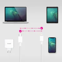 TooQ Câble Lightning vers USB-C 2m Blanc - 3