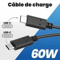 Câble USB-C XTREMWORK 1.5m Noir/Gris - Charge Rapide et Transfert de Données - 4