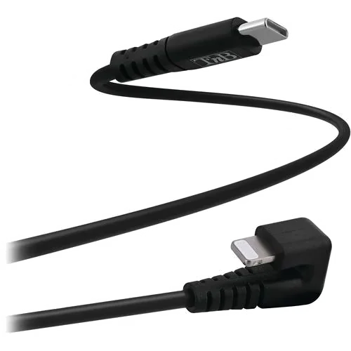 Câble USB-C vers Lightning 2m Coudé 180° Noir - Charge Rapide & Gaming