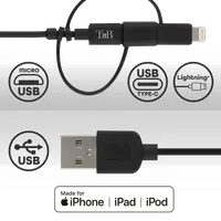 Câble USB-C vers Lightning T'nB XTREMWORK - 1.5m Noir - 2