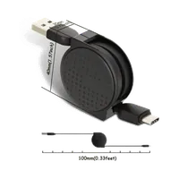 Câble Rétractable USB-A vers USB-C Tiemme Twister 60W 1m Noir - 4