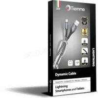 Câble Tiemme Dynamic USB-A vers Lightning 1,2m Noir/Gris - Charge Rapide 12W