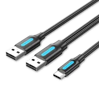 Câble USB 2.0 A vers USB-C - 1m Noir PVC - 3