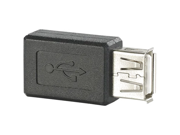 Adaptateur USB 2.0 Type A Femelle vers Micro USB Type B Femelle - Noir