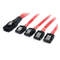 Câble Mini SAS SFF-8087 vers 4x SATA avec Verrouillage - 50 cm - 4