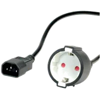 Câble d'alimentation Akyga AK-PC-10A : Schuko vers IEC C14 - 15 cm - Noir - 2