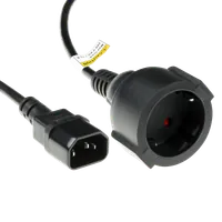 Câble d'alimentation Akyga AK-PC-10A : Schuko vers IEC C14 - 15 cm - Noir - 3