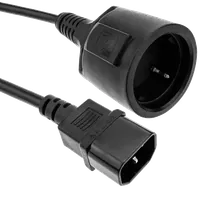 Câble d'alimentation Goobay Schuko CEE 7/7 vers IEC C14 - 20 cm Noir