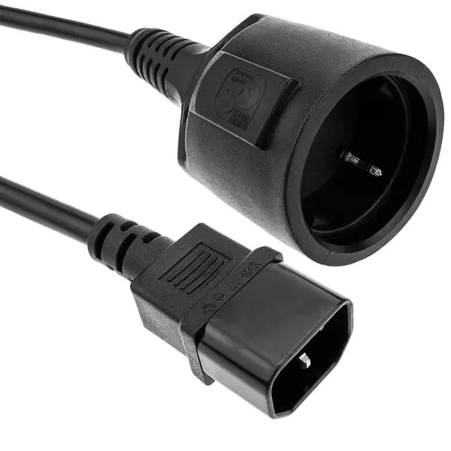 Câble d'alimentation Goobay Schuko CEE 7/7 vers IEC C14 - 20 cm Noir