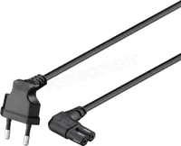 Câble d'Alimentation Bipolaire Coudé 5m Noir