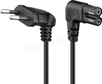 Câble d'Alimentation Bipolaire Coudé 5m Noir - 2