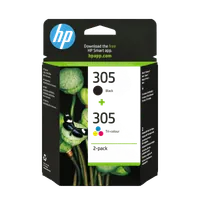 HP Pack 2 Cartouches d'encre authentiques 305 Tri-couleur / Noir - 2