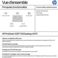 HP ProDesk 4 SFF G1i AI PC - Intel Core Ultra 5 225, 16Go RAM, 512Go SSD - 3