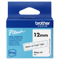 Brother BTAG-131 ruban d'étiquette Noir sur transparent