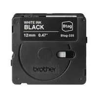 Brother BTAG-335 - Ruban adhésif blanc sur noir, 12 mm de large, non laminé - 2