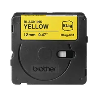 Brother Btag-631 - Ruban adhésif noir sur jaune, 12 mm de large, non laminé - 3