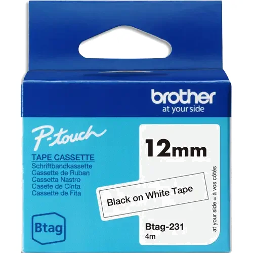 Ruban d'étiqueteuse Brother BTAG-F35 Blanc sur Violet - 12 mm x 4 m