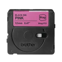 Brother BTAG-P31 – Ruban adhésif noir sur rose, 12 mm de large, non laminé - 3