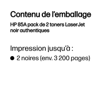 HP 85A pack de 2 toners LaserJet noir authentiques - 3