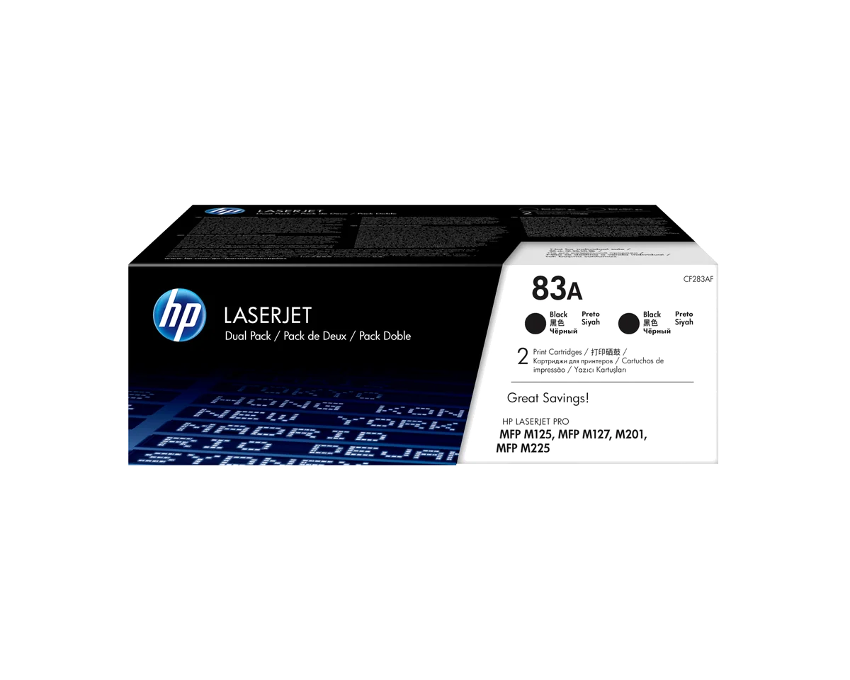 HP 83A - Pack de 2 toners LaserJet noirs authentiques