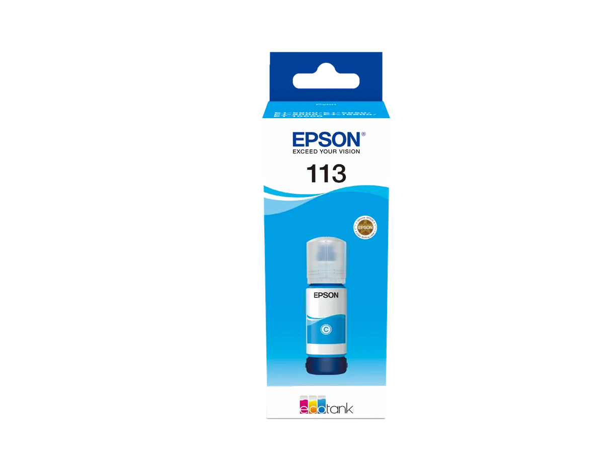 Epson 113 EcoTank Pigment Cyan ink bottle