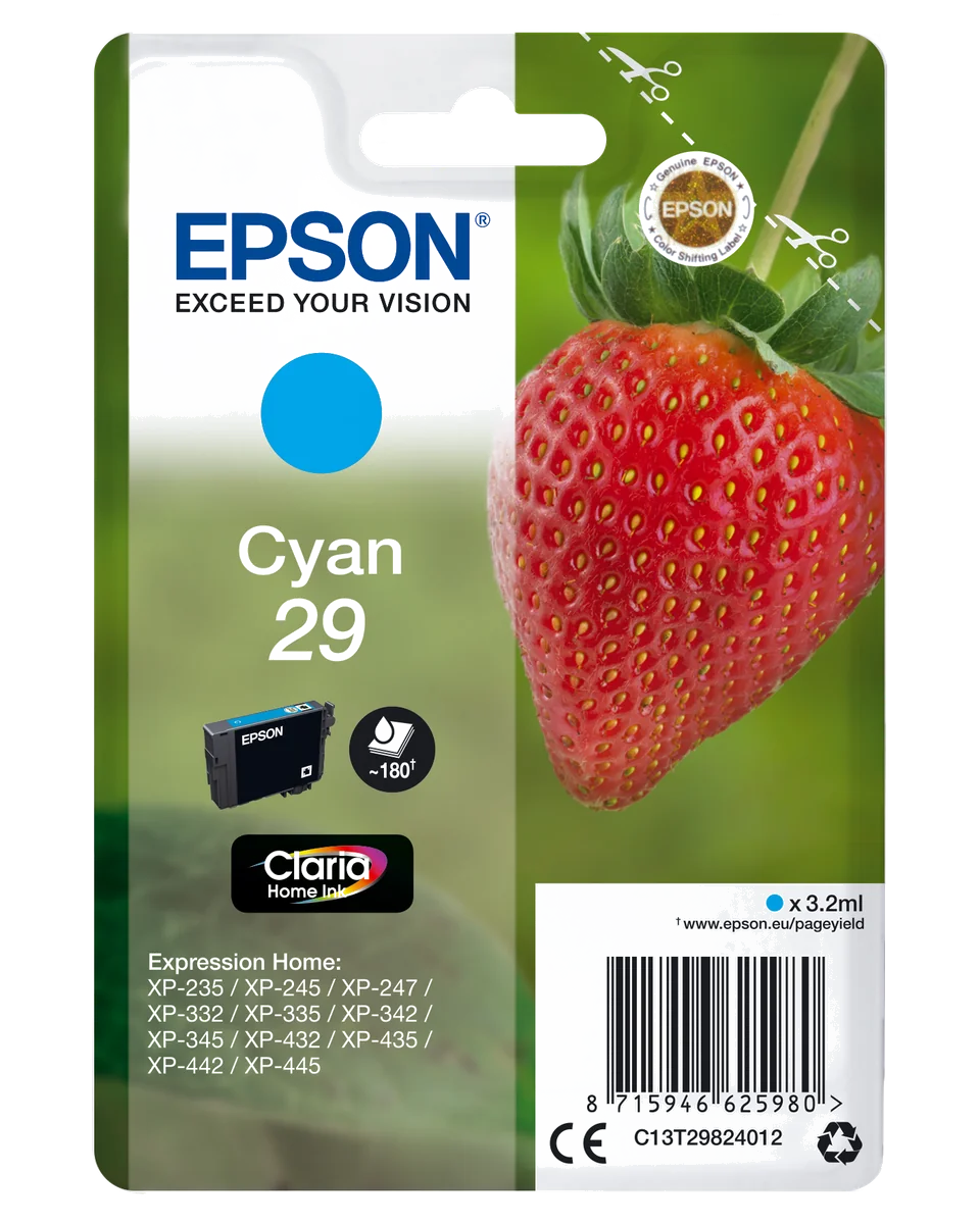 Epson 29 - Cartouche d'encre Claria Home Cyan