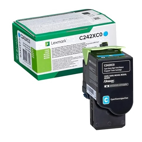 Cartouche Toner Cyan Lexmark 24B7582 - Haute Capacité 46.9K - Programme de Retour