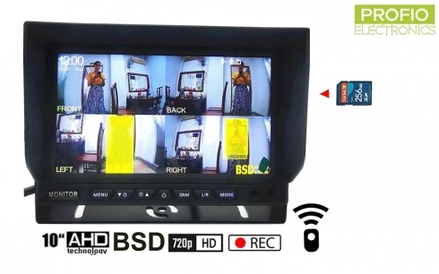 Moniteur LCD 7" HD avec Enregistrement DVR et Détection d'Angles Morts (BSD)