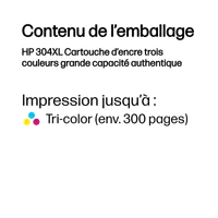 HP 304XL Cartouche d’encre trois couleurs grande capacité authentique - 4